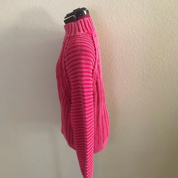 Free People Textured Knit Sweetheart Sweater in Pink Size Medium - Picture 4 of 9